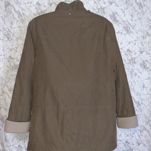 BEIGE MICRO SUEDE FULL ZIP FULLY LINED WINTER LADIES WINTER COAT WHITE STAG LG - Picture 3 of 10